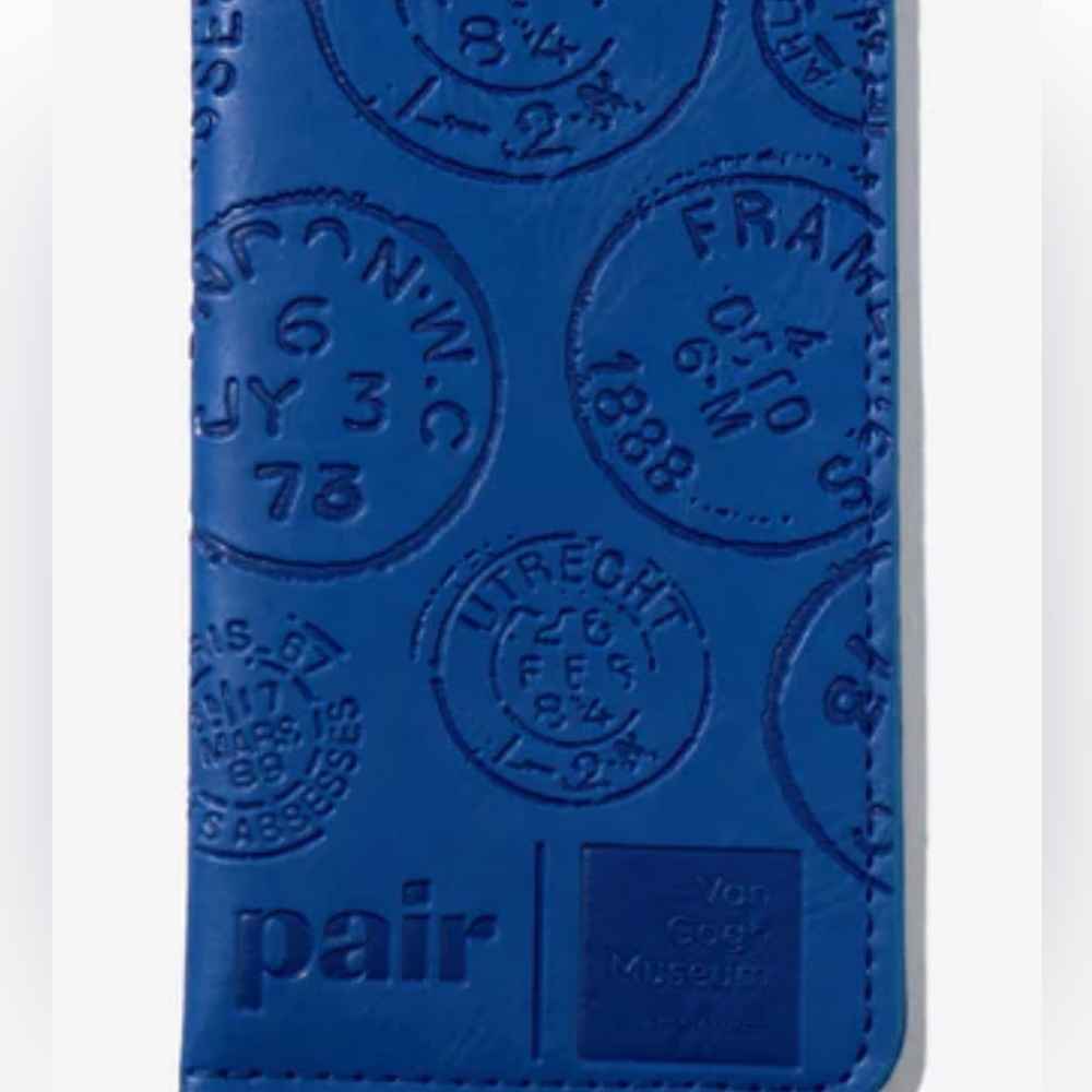 Blue Embossed Leather Glasses Case - Picture 3 of 3